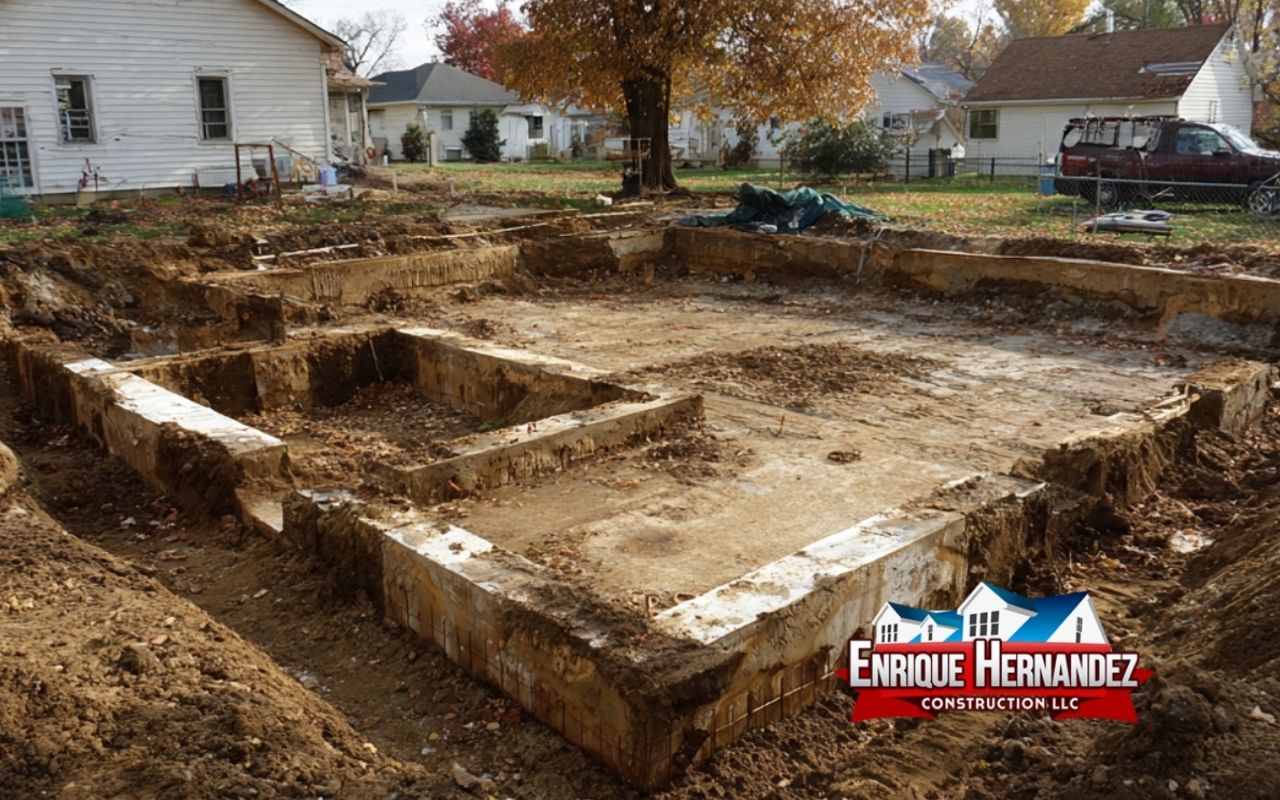 Foundation installation in Indianapolis site prep and layout planning by Enrique Hernandez Construction LLC