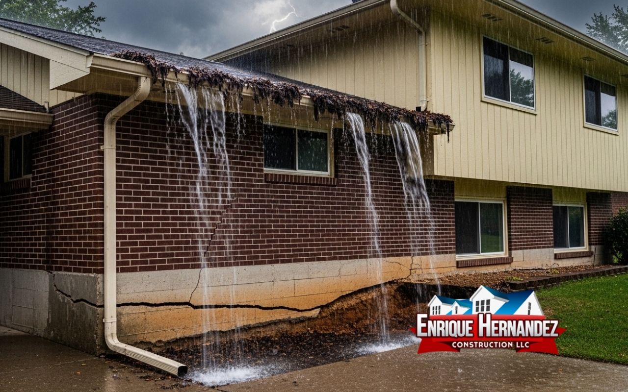 Home drainage setup to prevent gutters and foundation problems