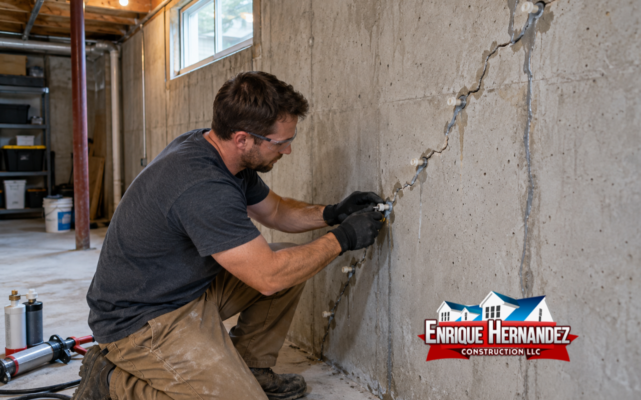 Foundation crack repair in Carmel IN for structural wall cracking